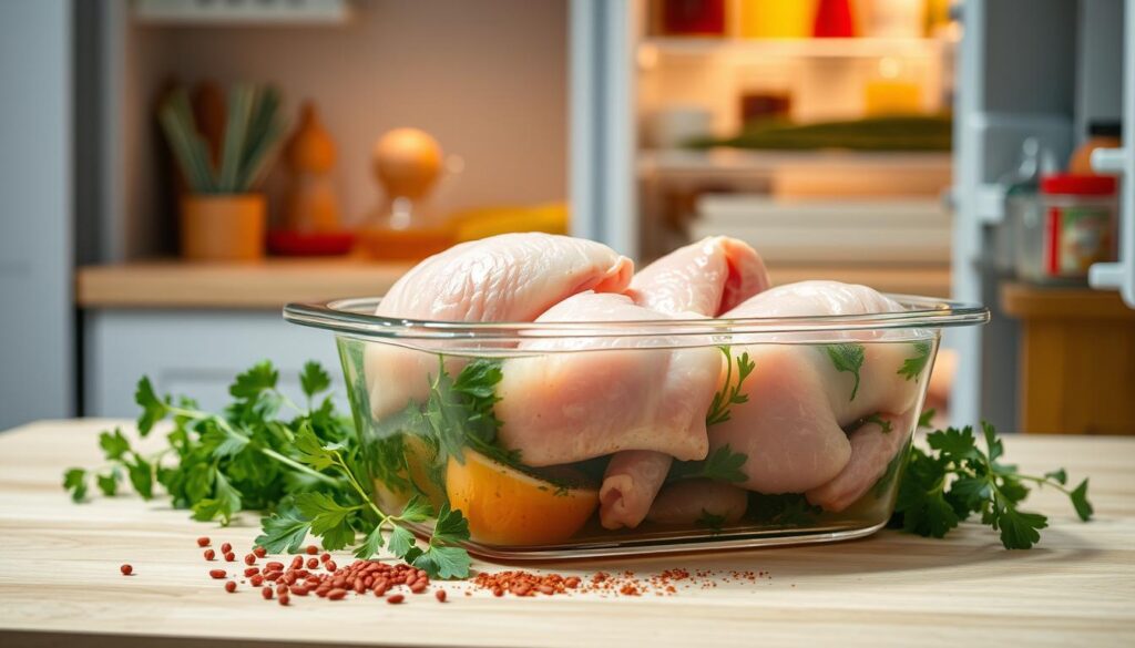 brined chicken storage