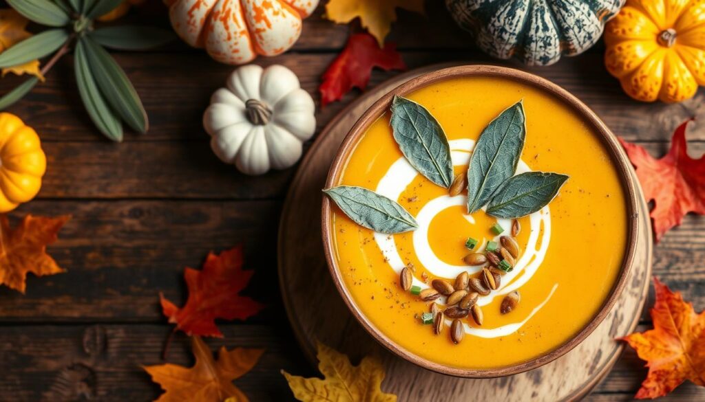 Pumpkin soup garnishes