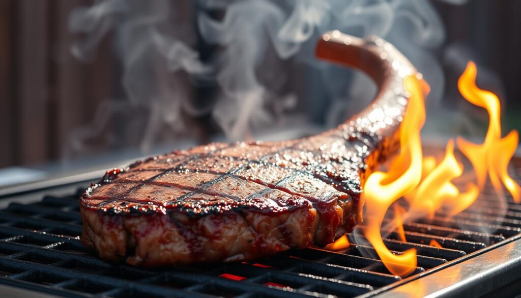 Searing a Tomahawk Steak