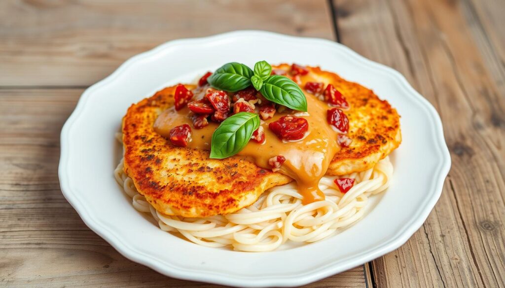 chicken cutlets with sun-dried tomato cream sauce