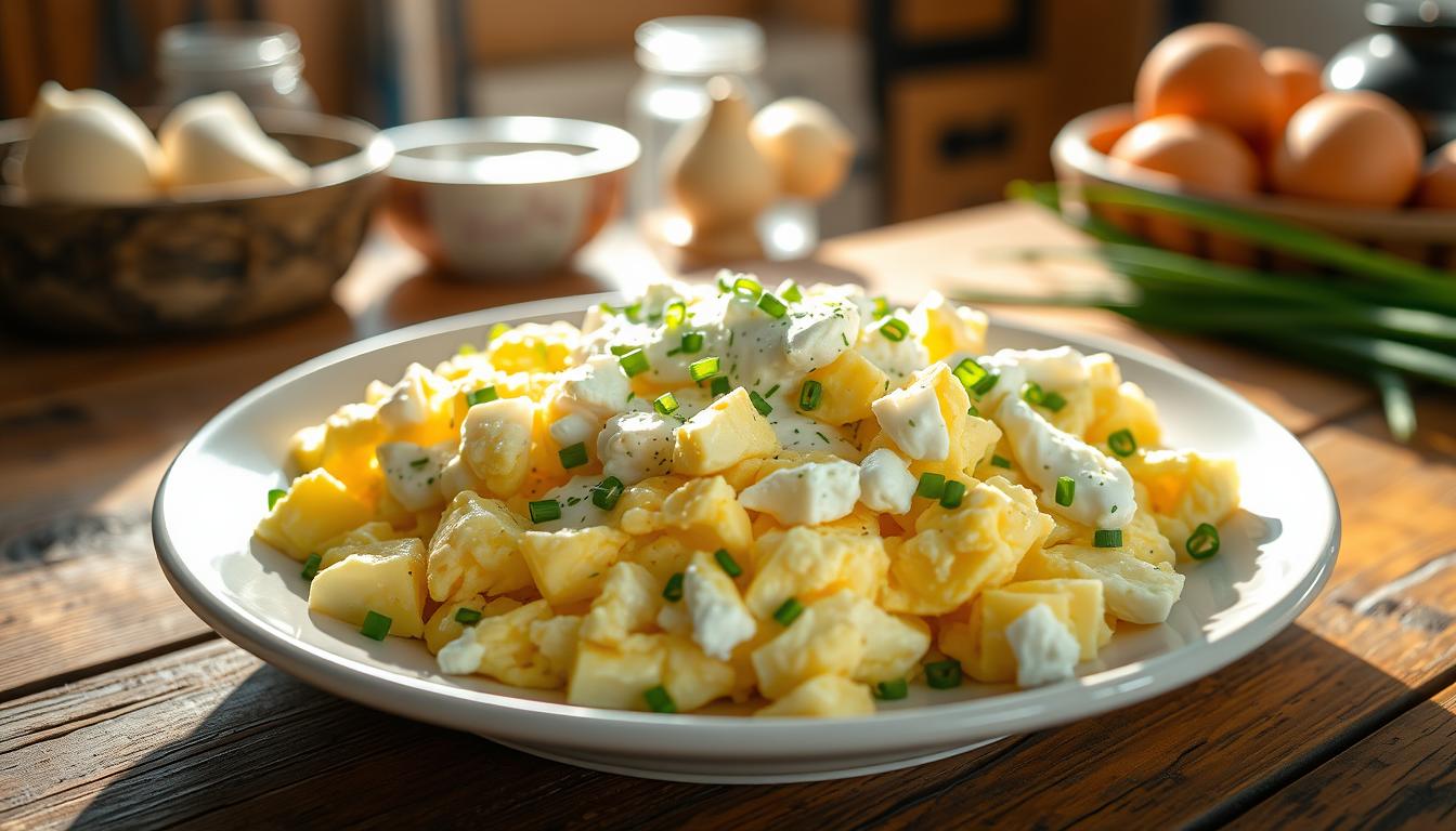 scrambled eggs with cottage cheese