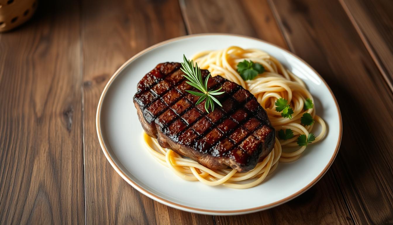 steak and pasta