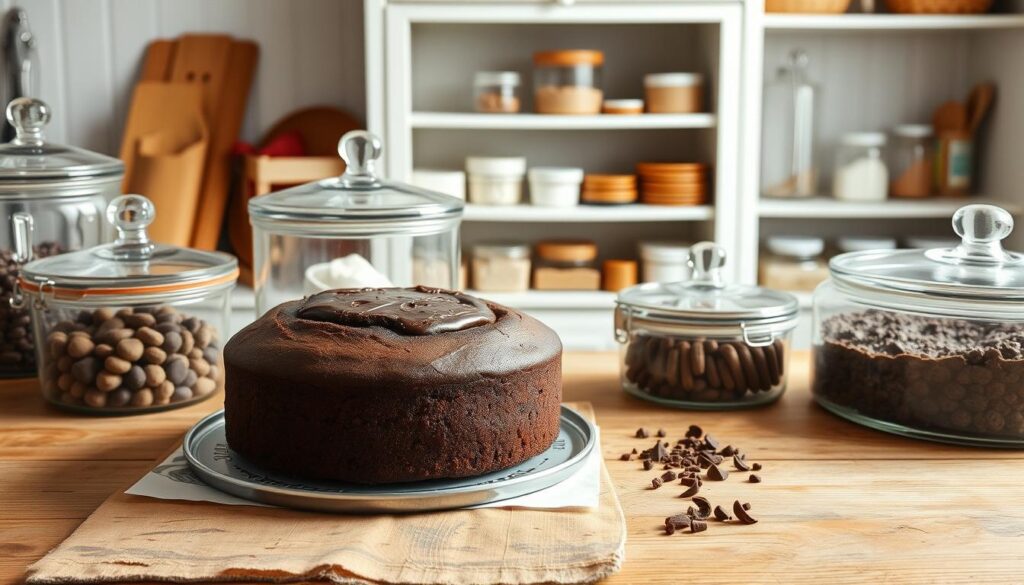 Double Chocolate Cream Cheese Pound Cake Storage