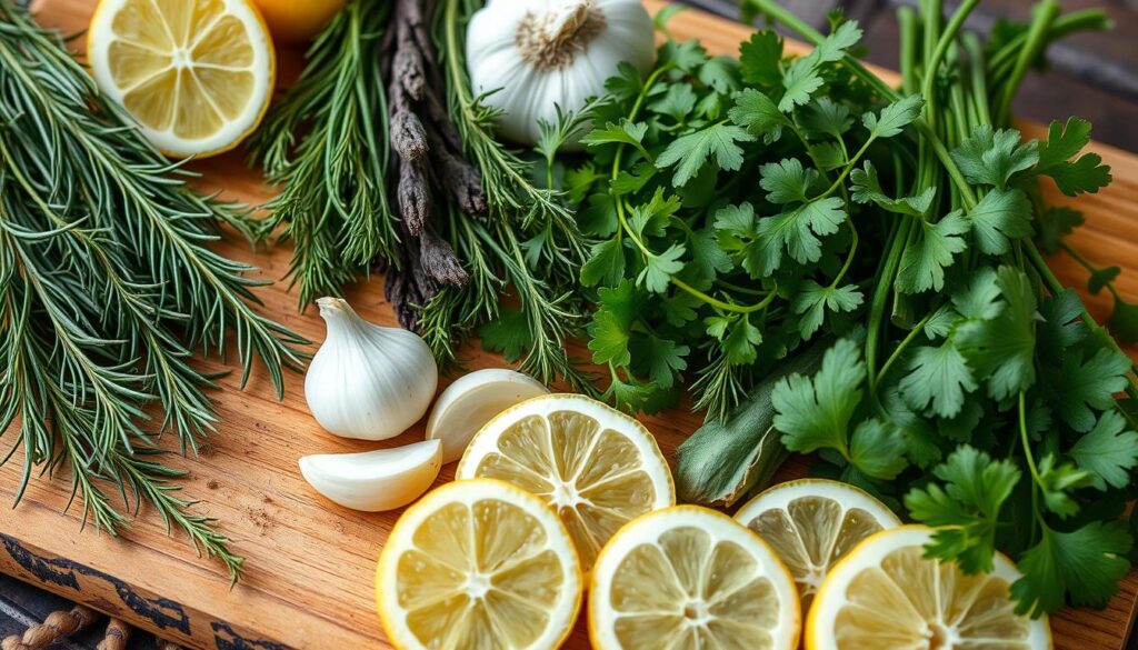 Fresh herbs and aromatics