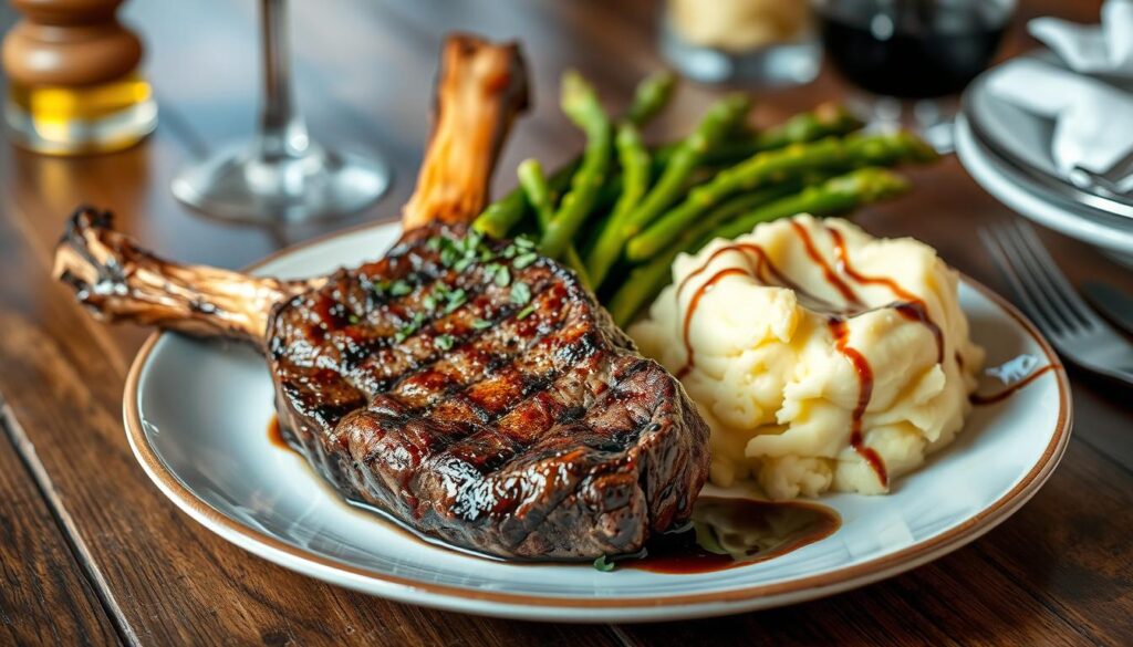 Tomahawk steak presentation