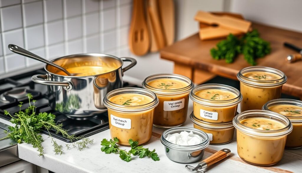 Veggie French Onion Soup Storage