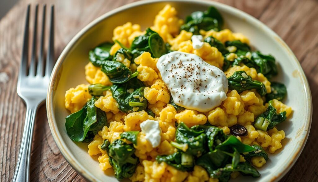 spinach and scrambled eggs recipe